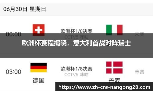 欧洲杯赛程揭晓，意大利首战对阵瑞士